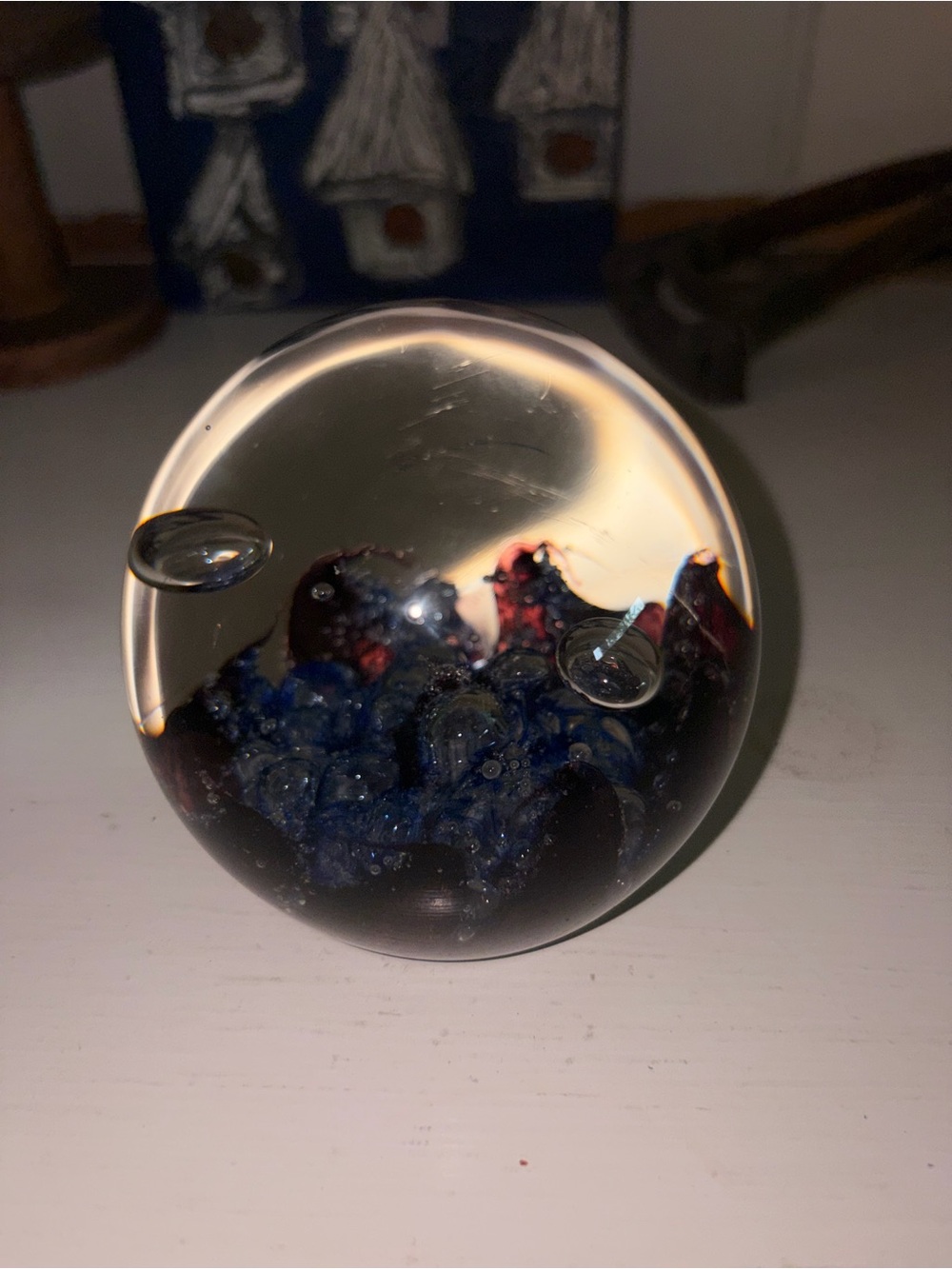 Handcrafted Selkirk Glass Paperweight Decorative Sphere
